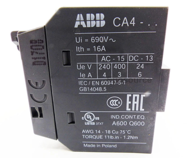 1SBN010140R1031 ABB AUXILIARY CONTACT BLOCK