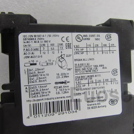 3RT1024-1BB40 Siemens Contactors