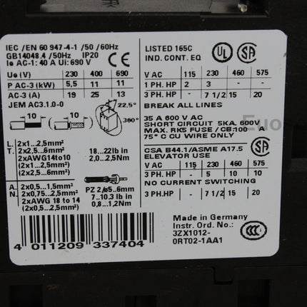 3RT1026-1AC20 Siemens Power Contactor