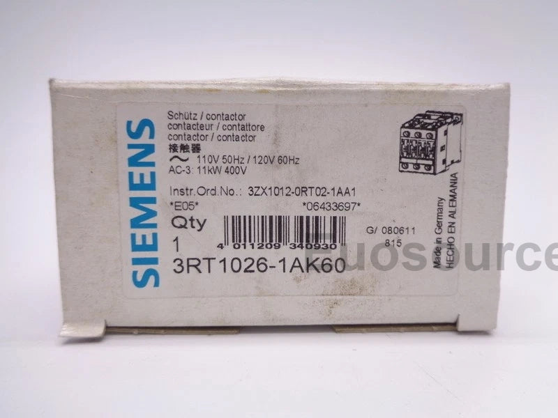 3RT1026-1AK60 Siemens Power Contactor
