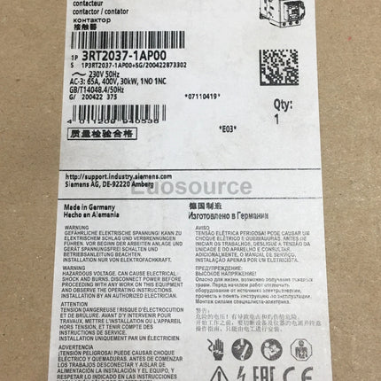 3RT2037-1AP00 Siemens Power Contactor