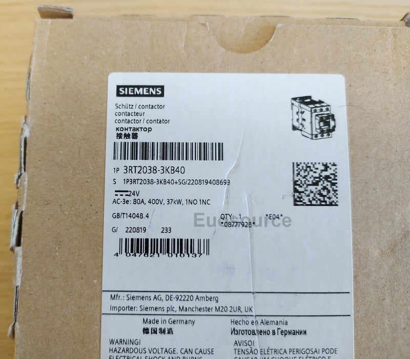 3RT2038-3KB40 Siemens Power Contactor