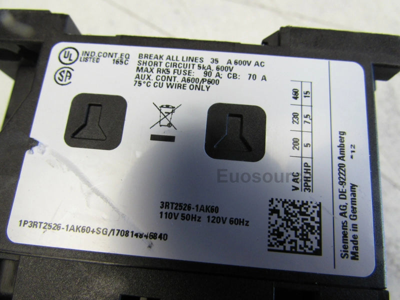 3RT2526-1AK60 Siemens Power Contactor
