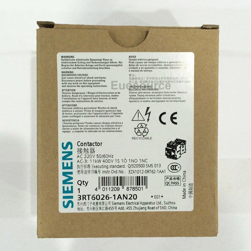3RT6026-1AN20 Siemens Power Contactor