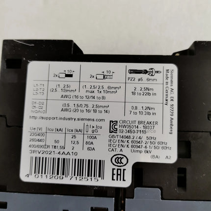 3RV5031-4AA10 Siemens Circuit Breaker