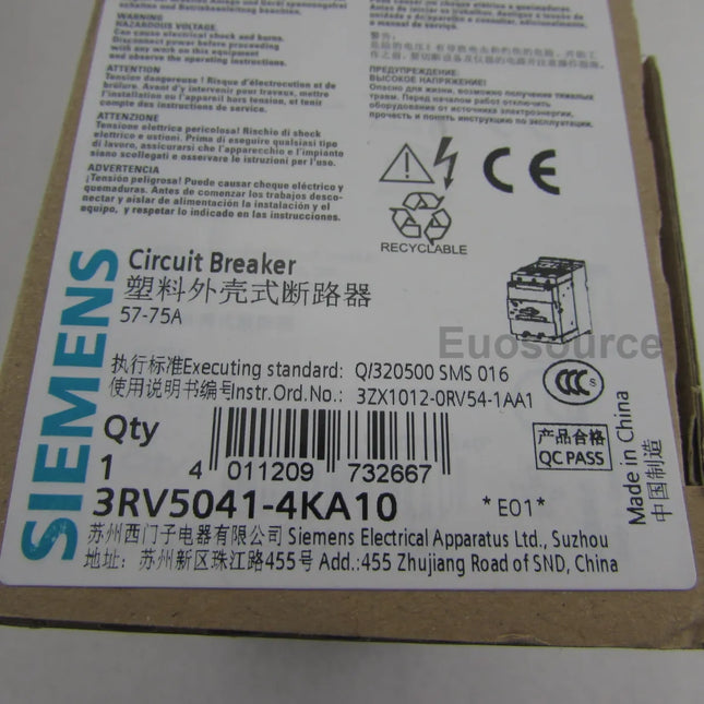 3RV5041-4MA10 Siemens Circuit Breaker