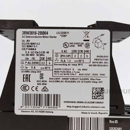 3RW3016-2BB04 Siemens Soft Starter