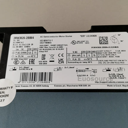 3RW3026-2BB04 Siemens Soft Starter