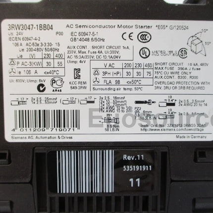 3RW3047-1BB04 Siemens Soft Starter