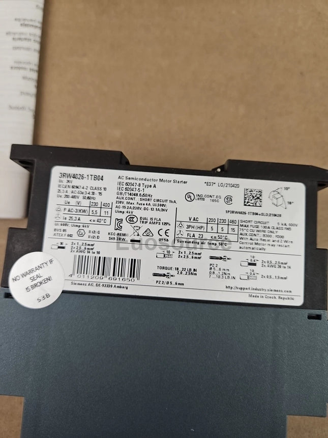 3RW4026-1TB04 Siemens Soft Starter