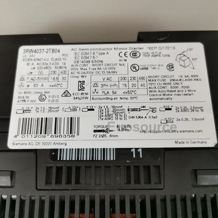 3RW4037-2TB04 Siemens Soft Starter