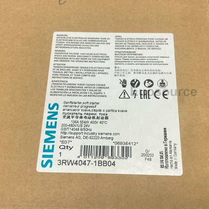 3RW4047-1BB04 Siemens Soft Starter