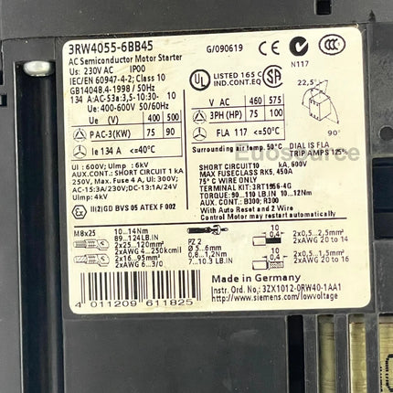 3RW4055-6BB45 Siemens Soft Starter