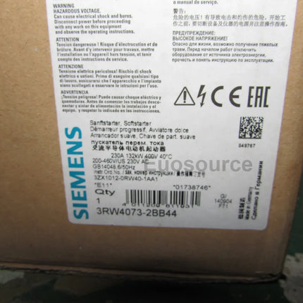 3RW4073-2BB44 Siemens Soft Starter