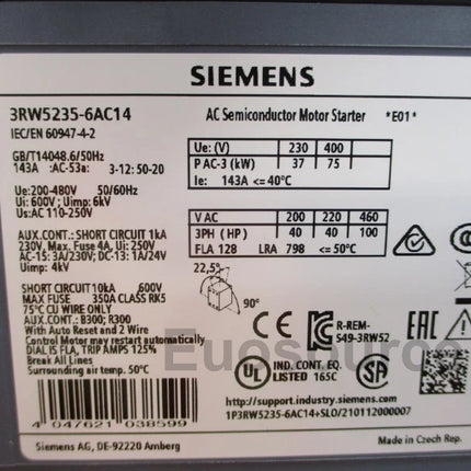 3RW5235-6AC14 Siemens Soft Starter
