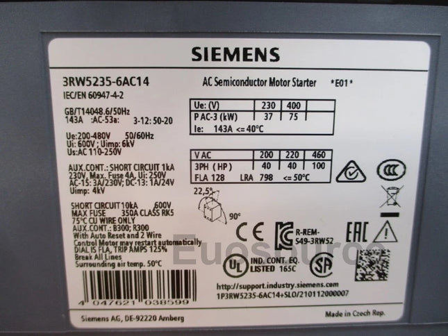 3RW5235-6AC14 Siemens Soft Starter
