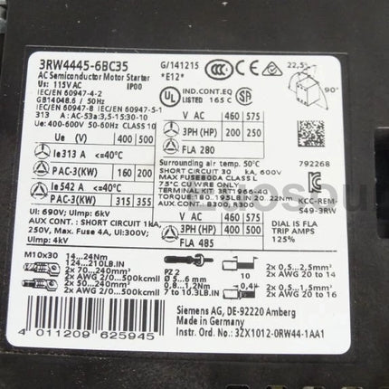 3RW5545-6HA16 Siemens Soft Starter