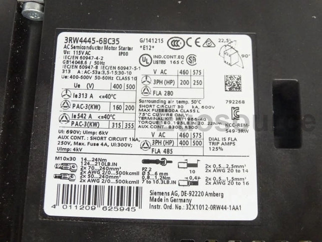 3RW5545-6HA16 Siemens Soft Starter