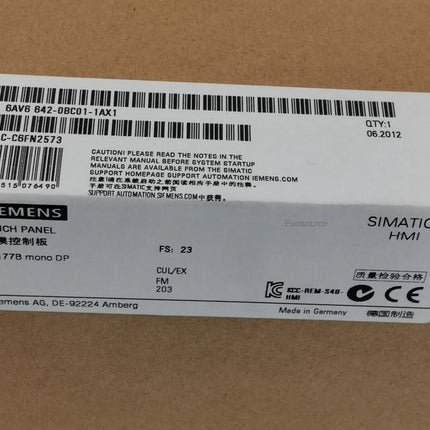 6AV6642-0BC01-1AX1 Siemens Touch Screen