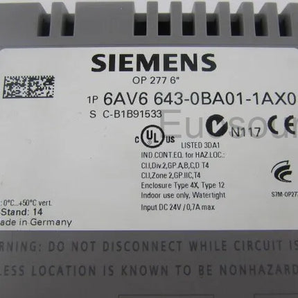 6AV6643-0BA01-1AX0 Siemens Touch Screen
