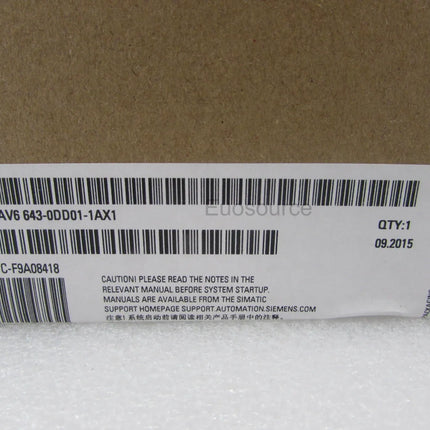 6AV6643-0DD01-1AX1 Siemens Touch Screen
