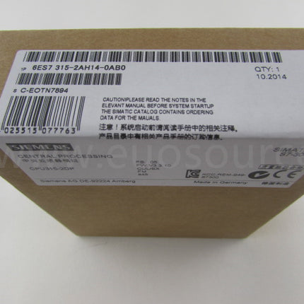 6ES7315-2AH14-0AB0 Simatic Compact CPU Module PLC original 6ES7315