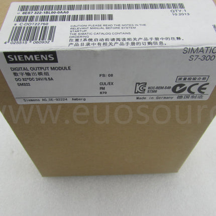 6ES7322-1BL00-0AA0 Simatic Compact CPU Module PLC original 6ES7322