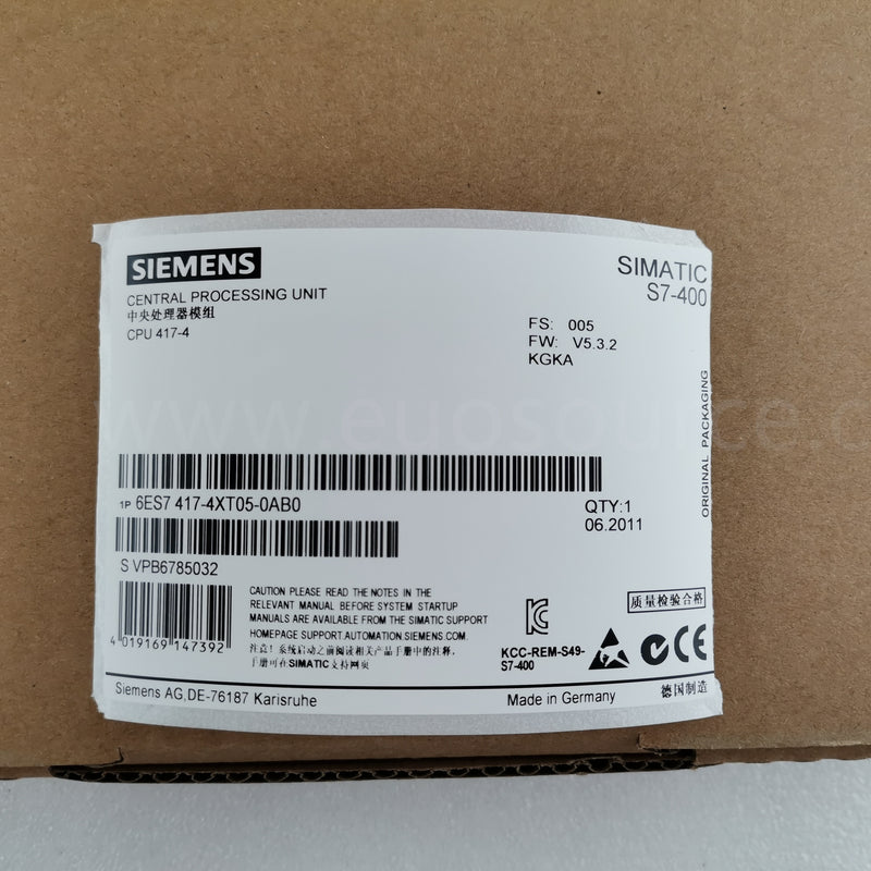 6ES7417 4XT05 0AB0 Simatic Compact CPU Module PLC original 6ES7417