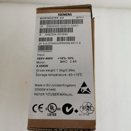 6SE6420-2UD15-5AA1 Siemens Inverter