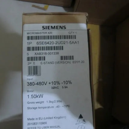 6SE6420-2UD21-5AA1 Siemens Frequency Converter