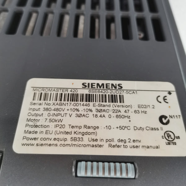 6SE6420-2UD27-5CA1 Siemens Inverter