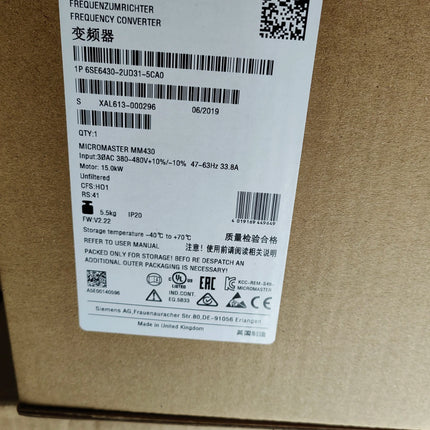 6SE6430-2UD31-5CA0 Siemens Frequency Converter