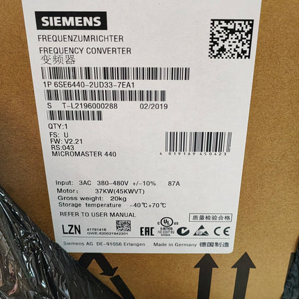 6SE6430-2UD34-5EA0 Siemens Frequency Converter