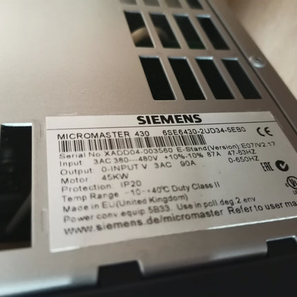 6SE6430-2UD34-5EB0 Siemens Frequency Converter