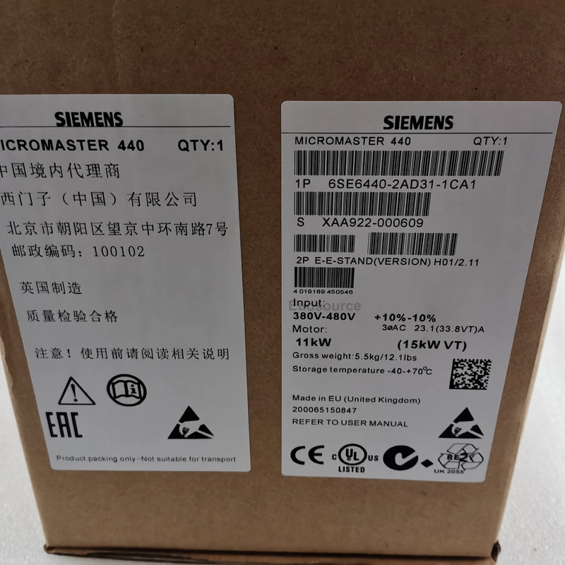 6SE6440-2AD31-1CA1 Siemens Inverter