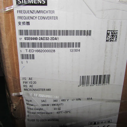 6SE6440-2AD32-2DA1 Siemens Frequency Converter