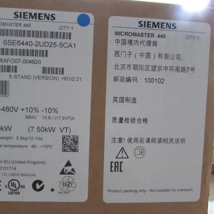6SE6440-2UD25-5CA1 Siemens Frequency Converter
