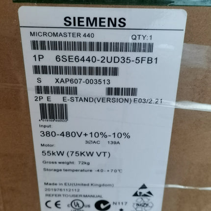 6SE6440-2UD35-5FB1 Siemens Frequency Converter