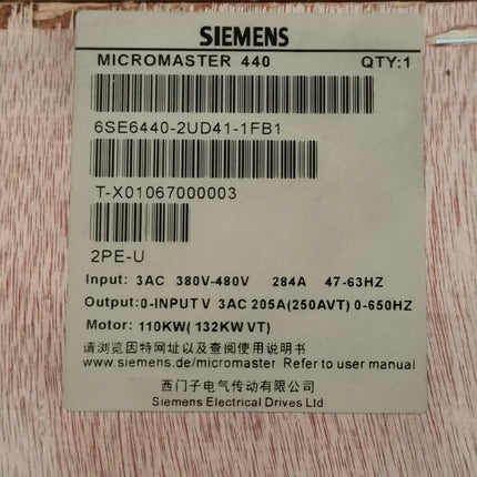 6SL3121-2TE21-8AA3 Siemens Frequency Converter