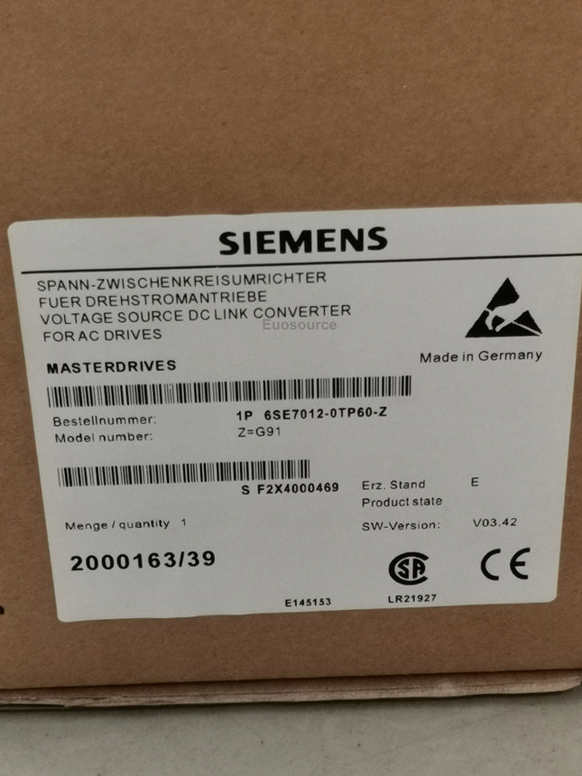 6SE7012-0TP60-Z G91 Siemens Inverter