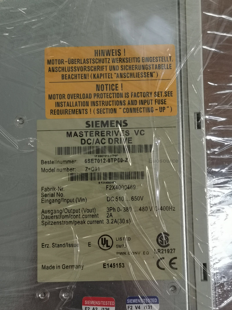6SE7012-0TP60-Z G91 Siemens Inverter