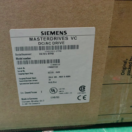 6SE7012-0TP60 Siemens Frequency Converter