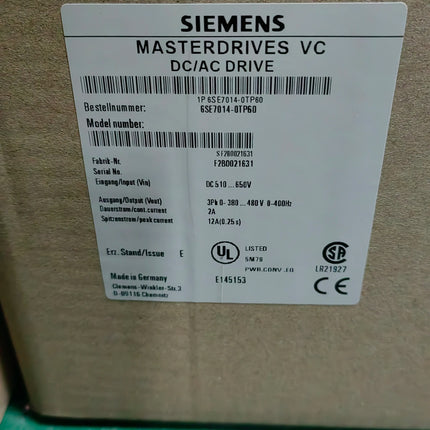 6SE7016-0TP60 Siemens Frequency Converter