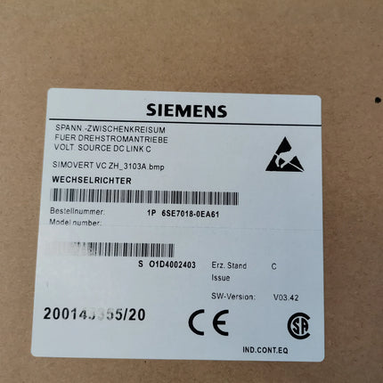 6SE7018-0EA61 Siemens Frequency Converter