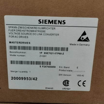 6SE7021-0TP60-Z G91 Siemens Inverter