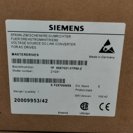 6SE7021-0TP60 Siemens Frequency Converter
