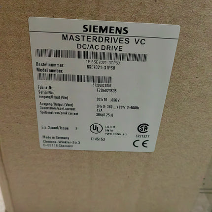 6SE7021-3TP60 Siemens Frequency Converter