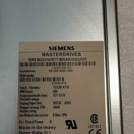 6SE7028-0ES87-2DA1 Siemens Frequency Converter