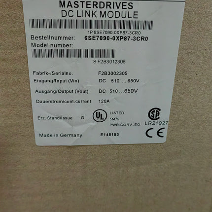 6SE7090-0XP87-3CR0 Siemens Frequency Converter