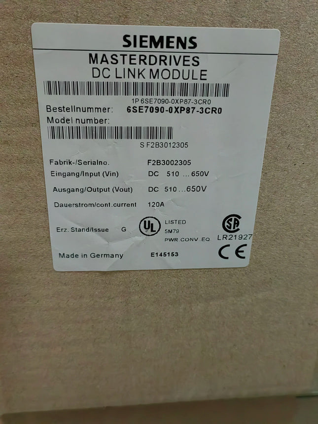 6SE7090-0XP87-3CR0 Siemens Frequency Converter